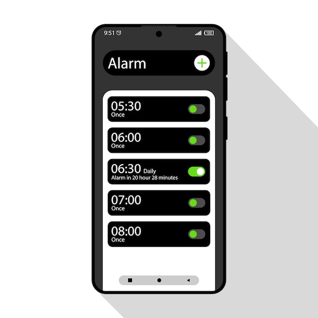 Set alarm mobile application concept design