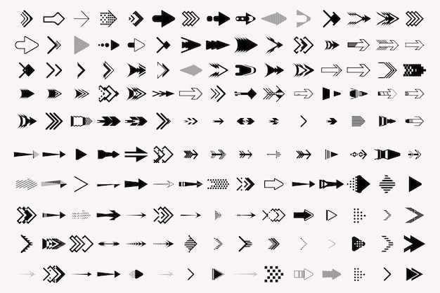 Set arrow icons vector Collection different arrows sign Set different cursor arrow