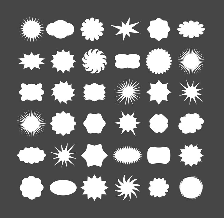 set badge staricon tag label symbol blank round and cloud