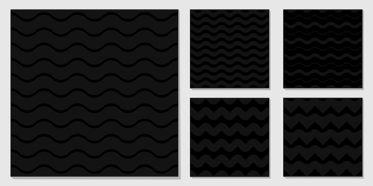 Vector set black geometric seamless patterns vector illustration