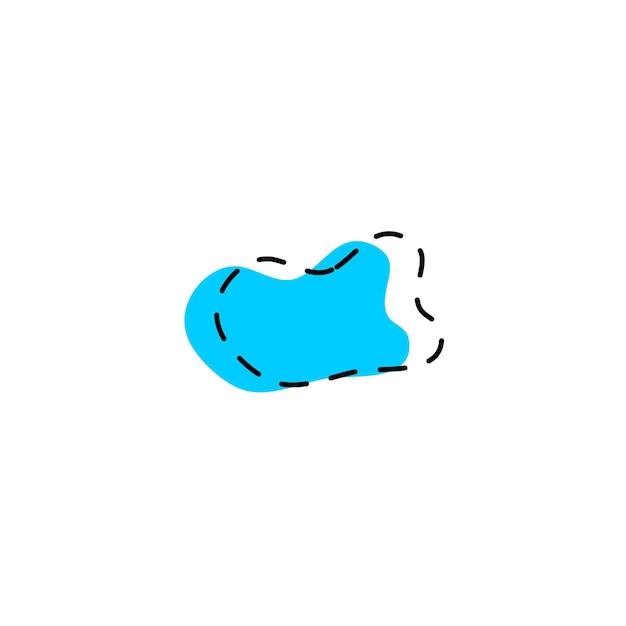 set blob hand draw element set brush