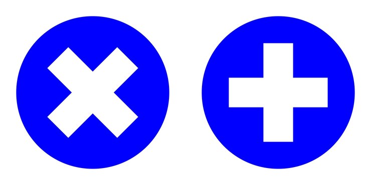 Vector set blue circle shape cross road intersection junction right and left arrow traffic mandatory sign