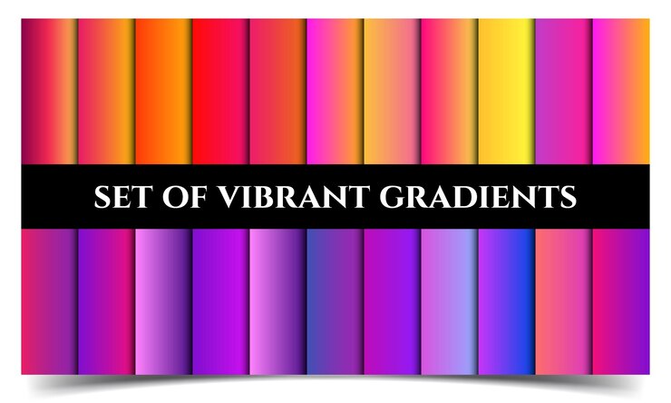 Vector set contoh gradien warna-warni yang cerah gradien warna-warni yang elegan koleksi gradien yang indah