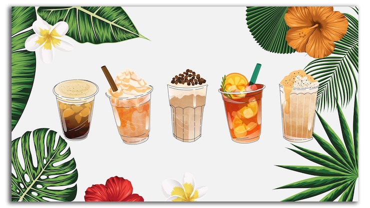 Vector set desain vektor ilustrasi konsep bubble tea