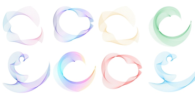 Set design element circle Isolated bold vector colors golden ring from Abstract glow wavy stripes of many glittering swirl created using Blend Tool Vector illustration EPS10 for your presentation