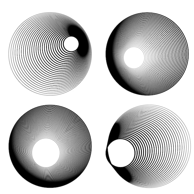 Set design element circle Isolated bold vector colors golden ring from Abstract glow wavy stripes of many glittering swirl created using Blend Tool Vector illustration EPS10 for your presentation