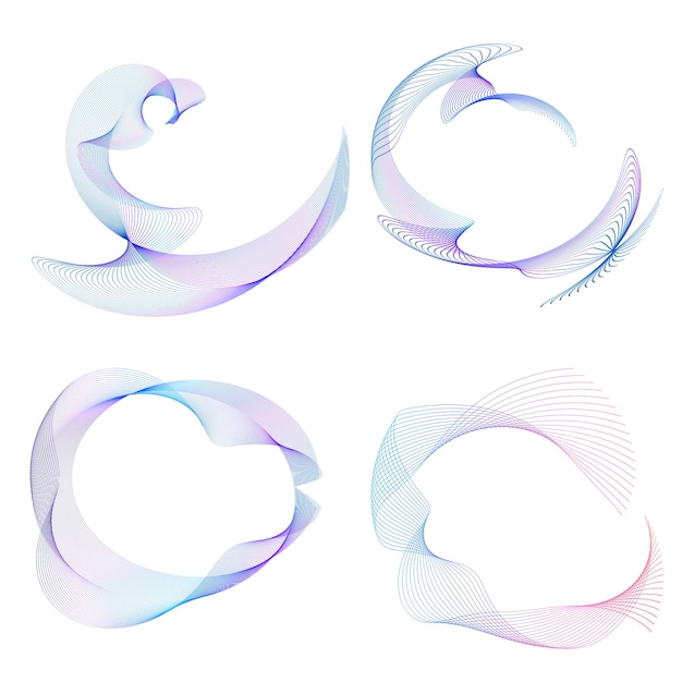 set design element circle isolated bold vector colors golden ring from abstract glow wavy stripes of many glittering swirl created using blend tool vector illustration eps10 for your presentation