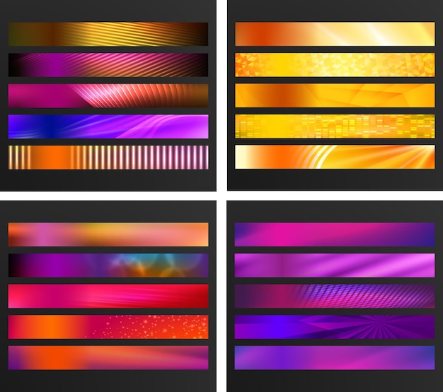 Set Design elements business presentation template Vector illustration horizontal web banners background backdrop abstract blurry form EPS 10 for web buttons template web site page presentation