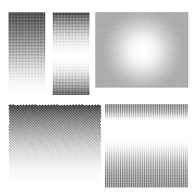 Set Design elements symbol Editable halftone frame dot circle pattern on white background Vector illustration eps 10 frame with black random dots Round border Icon using halftone circle dots text