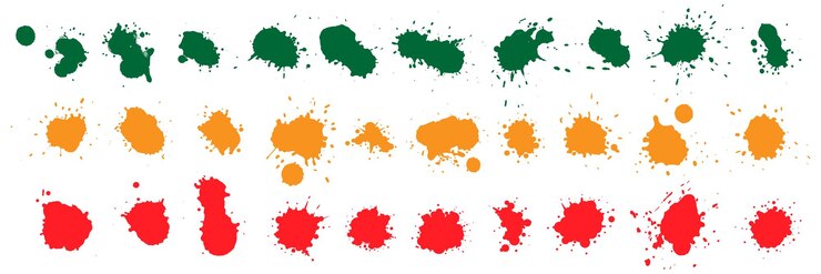 Set different black splash collection brush strokesInk drops and splashes Blotter spots liquid p