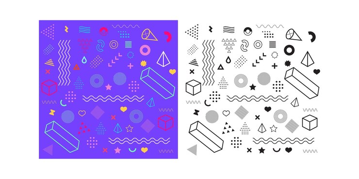Vector set elemen futuristis