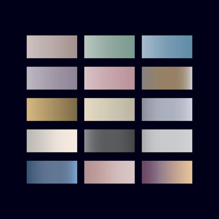 Vector set elemen set warna gradien