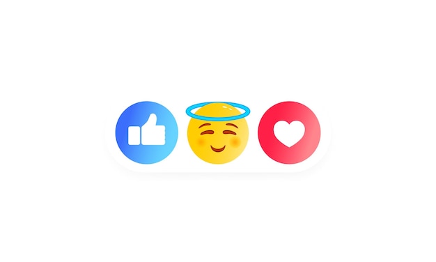 set for social chat reactions. like heart, smiley, thumb up icon like. social media icons. vector on isolated white background. eps 10.