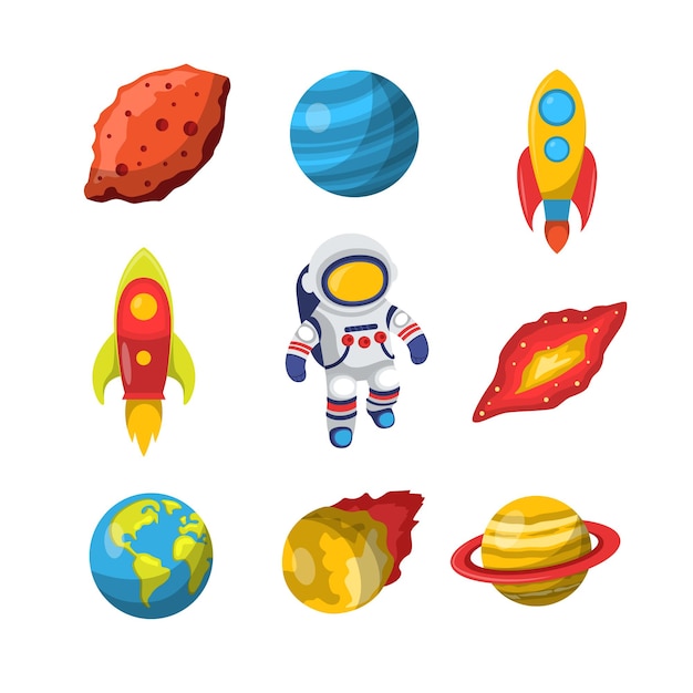 Set galaxy element vector image
