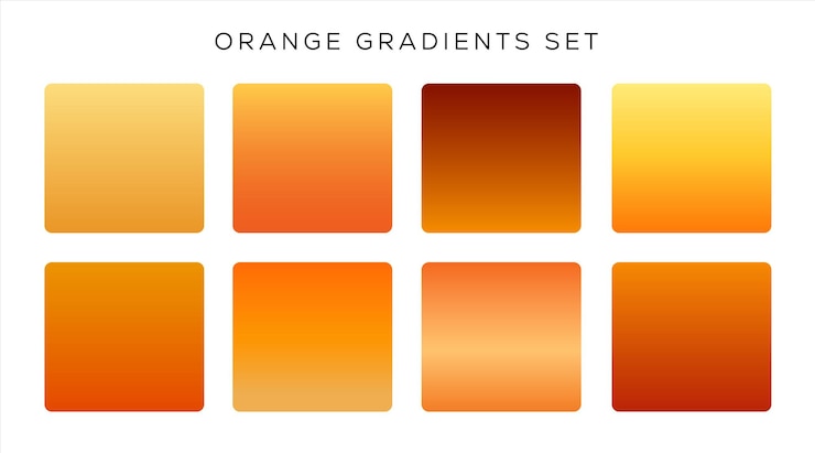 Vector set gradien oranye