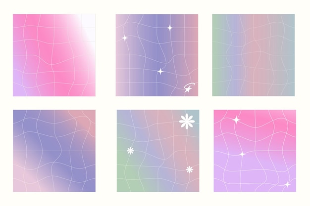 Set gradient y2k template backgrounds