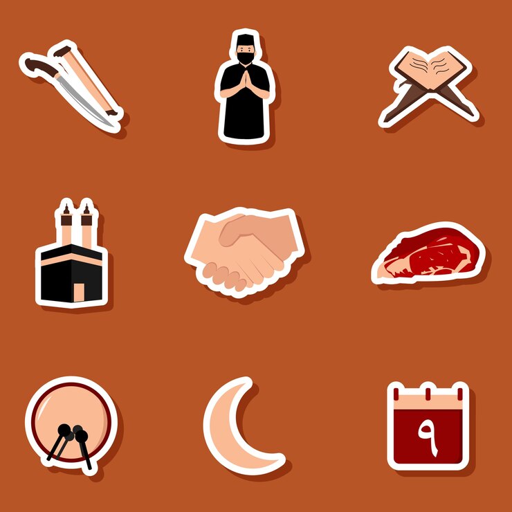 Vector set ikon idul adha