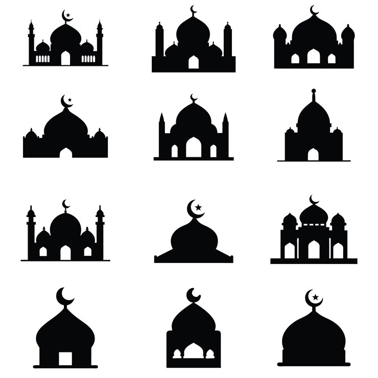 Vector set ikon masjid
