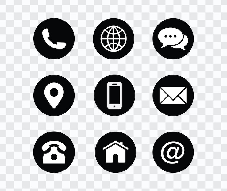 Set ikon web Tombol web Ikon vektor kontak situs web Ikon kontak