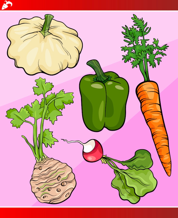 Vector set ilustrasi kartun sayuran