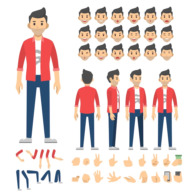 Vector set ilustrasi vektor orang karakter