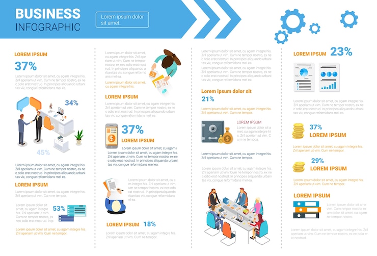 Vector set infografis bisnis