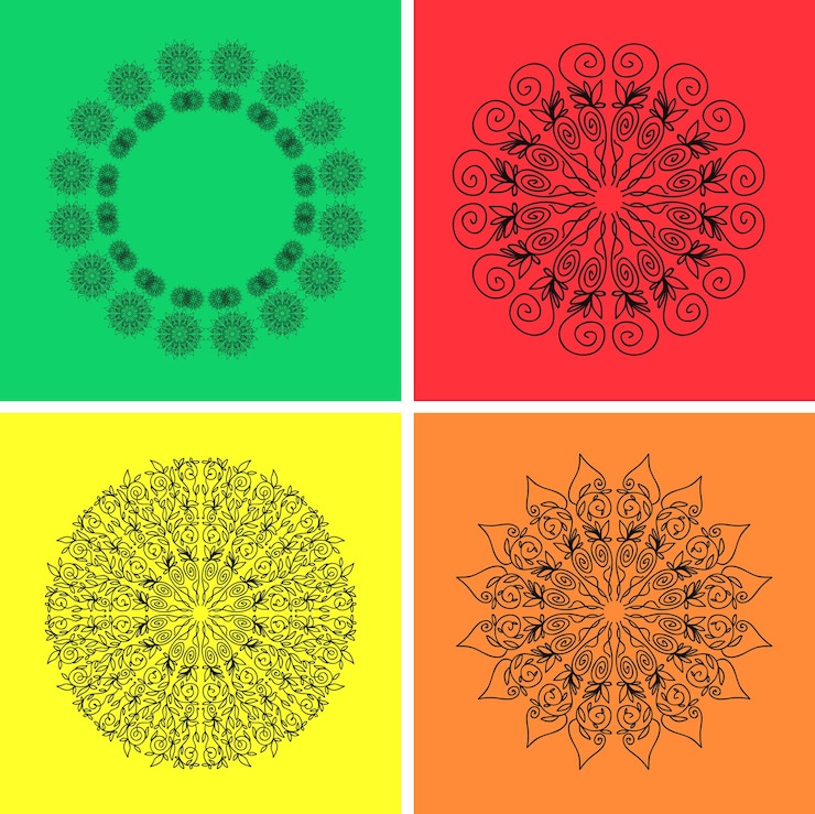 Vector set karangan bunga herbal. bingkai atau batas. elemen desain vektor.