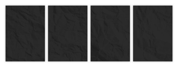 Set of A4 pages crumpled paper
