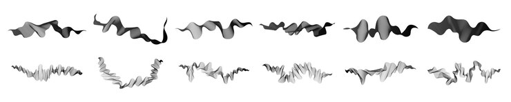 Vector set of abstract backdrops with black waves