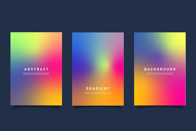 Set of abstract blurred gradient mesh background