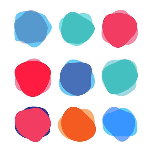 set of abstract colorful modern fluid frames background banner flat geometric modern vector