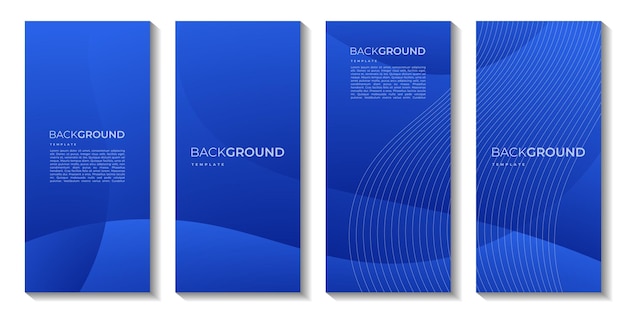 set of abstract creative brochures with blue waves colorful background vector illustration