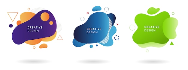 Set of abstract modern element gradient geometric colorful minimal