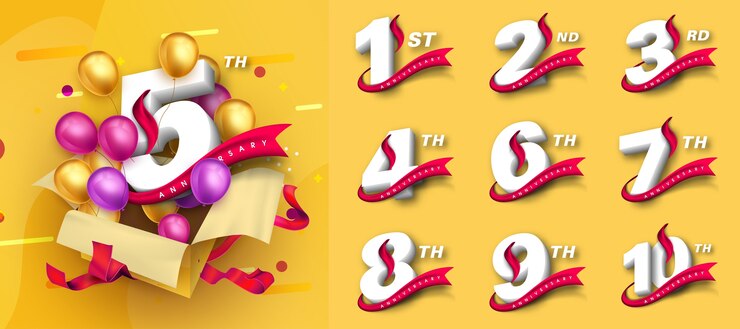 Vector set of anniversary template design