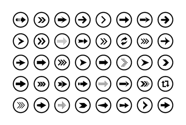 set of arrows in round shape