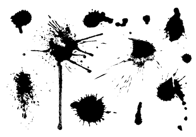 Set of blots and stains isolated on white background vector