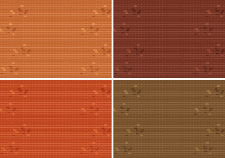 Vector set of brick wall texture
