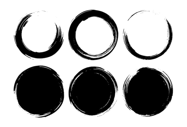 Set of Brush Stroke Circles
