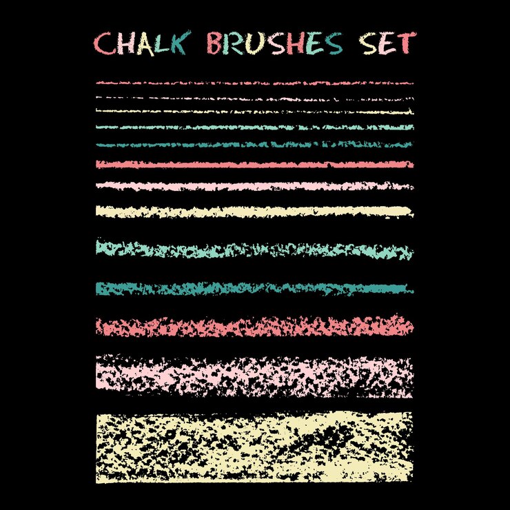 Vector set of chalk brushes
