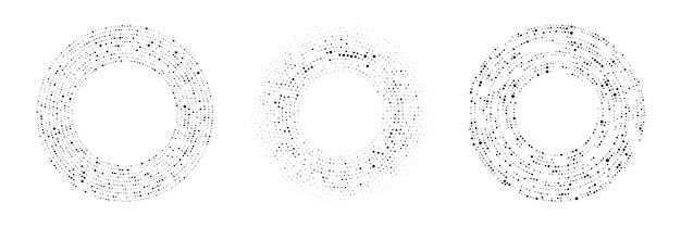 set of circle halftone dotted backgrounds