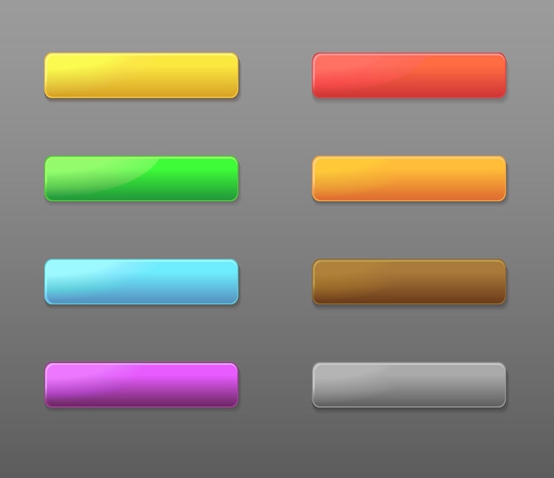 set of colored rectangle web buttons