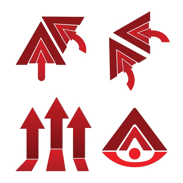 set of colorful arrows to mark in flat style