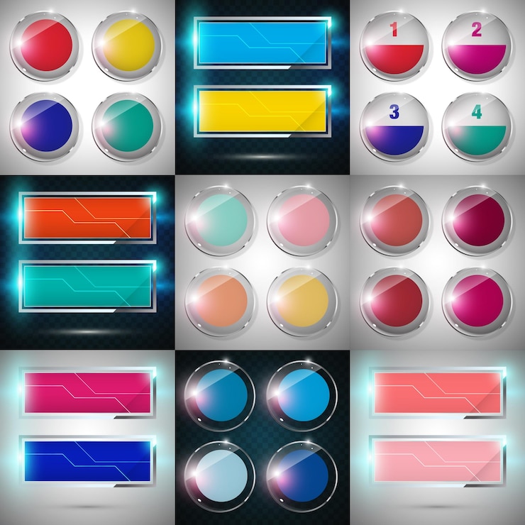 Vector set of colorful banner design