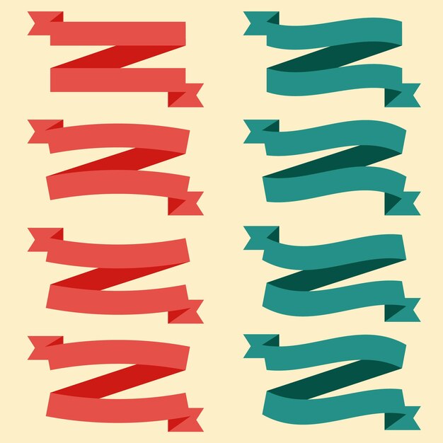 set of  colorful empty ribbons and banners. ready for your text or design. isolated vector illustration.