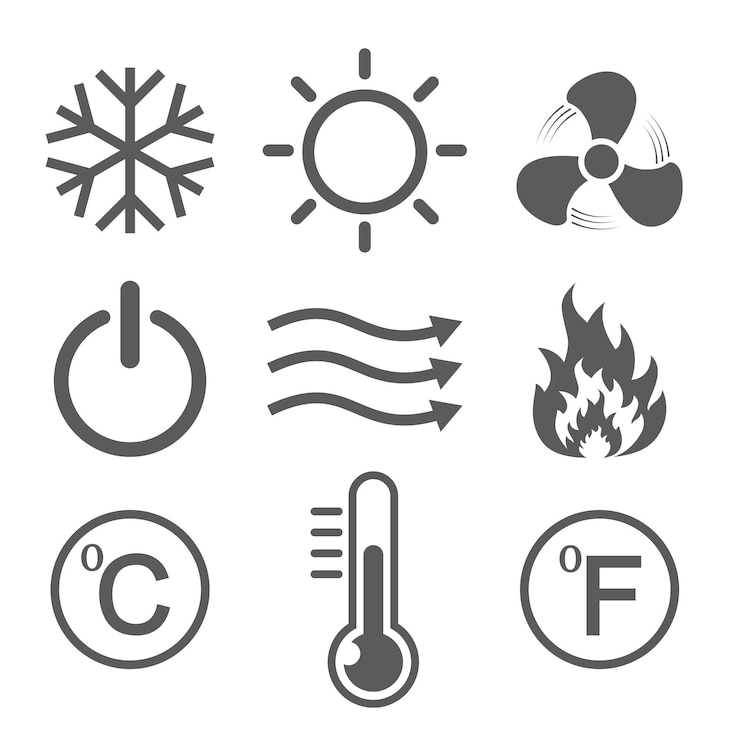 Vector set of conditioning icons vector illustration