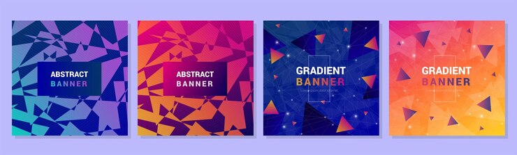 Vector set of creative gradient banners
