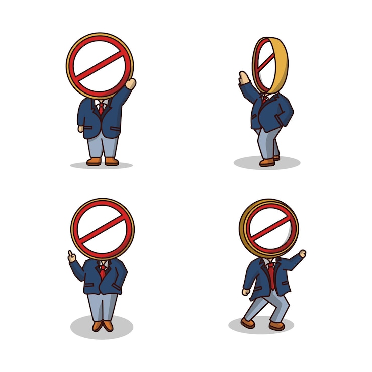 Vector set of cute traffic light mascot doing gesture flat vector cartoon character