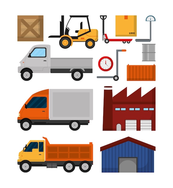 Set of delivery icons collection