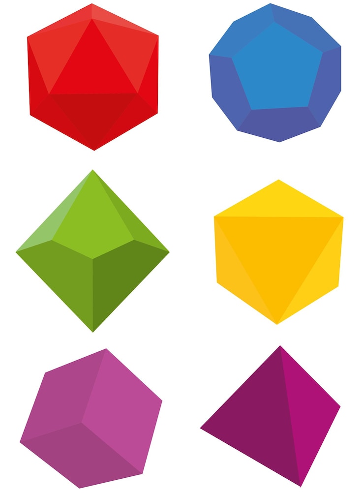 Vector set of dice for role-playing games
