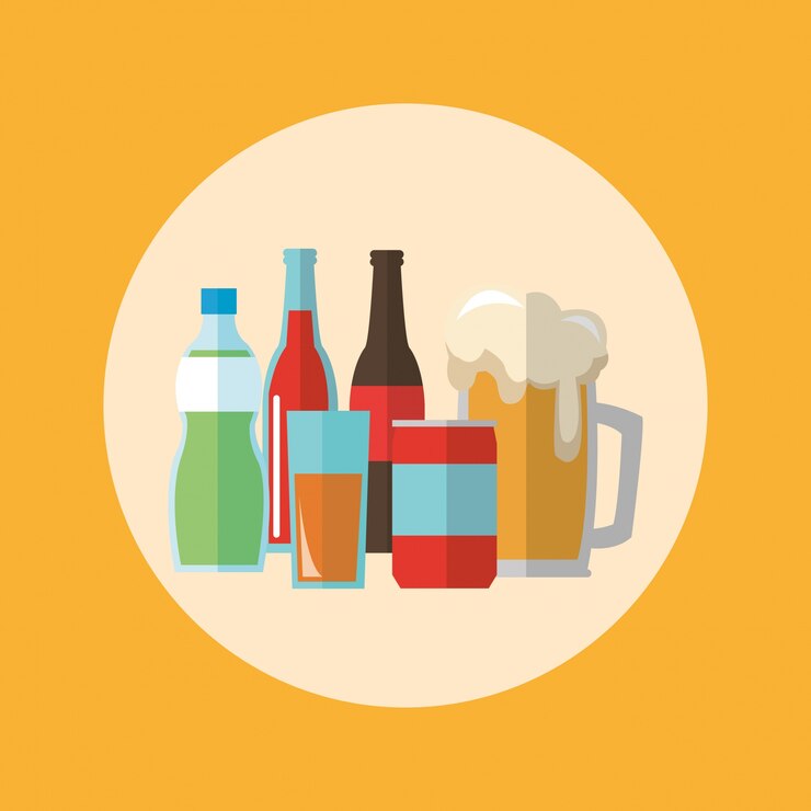 Vector set of drinks beverages icon